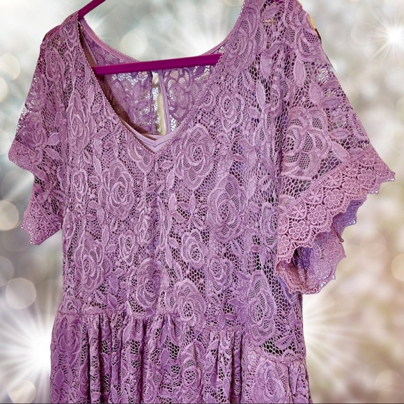 Torrid Purple Lace Skater Dress Size 1 1XL & 2 2XL New with tags - Picture 7 of 15